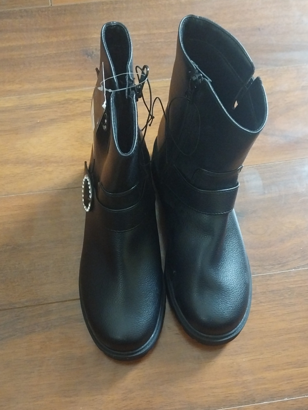 art class Black Girls' Ankle Boots with Buckle Accent
